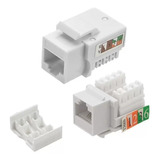 Conector Rj45 Femea Cat6 Branco Keystone Pacote C/100 Pçs