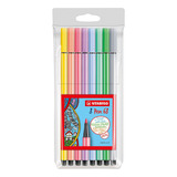 Caneta Stabilo Pen 68 Estojo Com 08 Cores Pastel