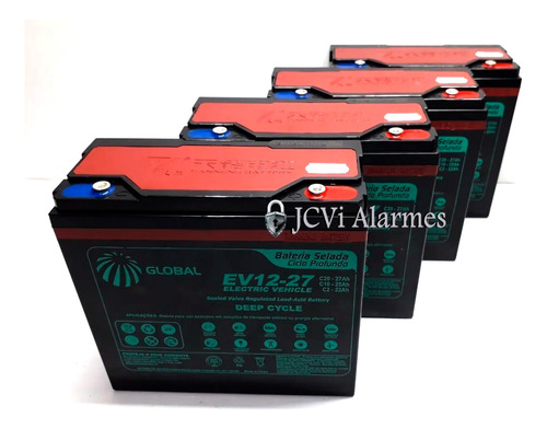 Kit 4 Bateria Selada 6-dzm-20 Global Ciclo Profundo 12v 20ah