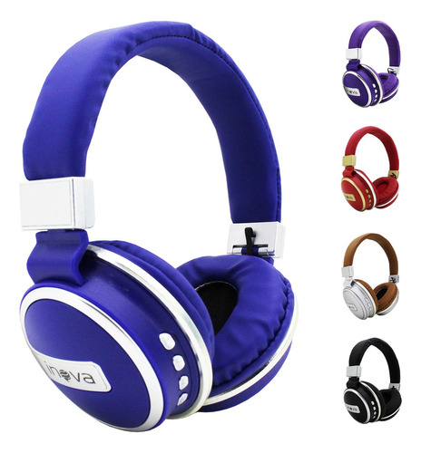 Fone De Ouvido Bluetooth Sem Fio Headphone Anti-ruído Stereo Cor Azul