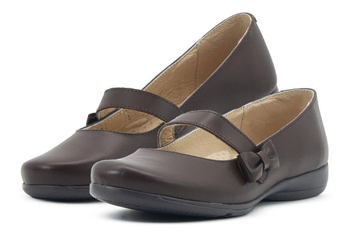 Zapato Escolar Niña Piel Dogi Plantilla Arco Cafe 15-17.5
