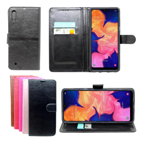 Capa Carteira Para Galaxy A10 Flip Case + Pelicula Vidro