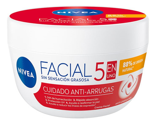 Crema Facial Nivea Cuidado Anti Arrugas 50 Ml Tipo De Piel Normal