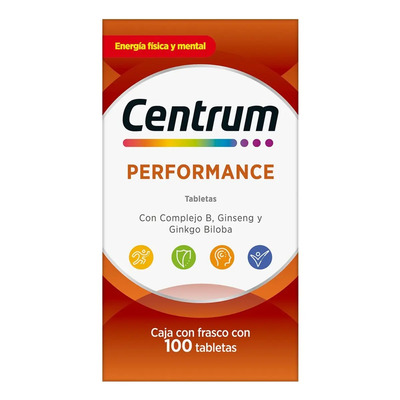 Multivitamínico Centrum Performance con Vitamina B, Vitamina C, Hierro, Potasio y Zinc 100 Tabletas | MercadoLibre
