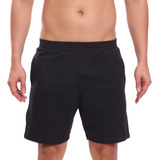 Bermuda Short Masculino Moletom Liso Bolso Academia Elástico