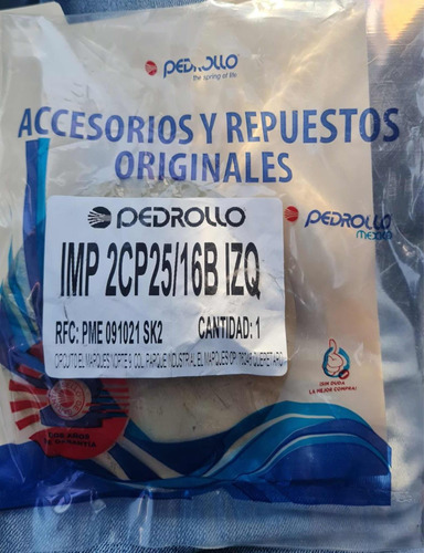 Impulsor Pedrollo 2cp25/16b Izquierdo Susti Mod 863gr2c171ms