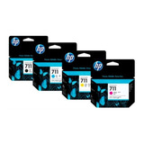 Pack 4 Cartucho Tinta Hp 711 Negro 38ml + Cian Amarillo Mag