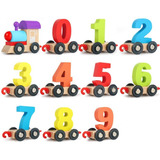 Juguete Didáctico Montessori Madera Niños Tren Con Números