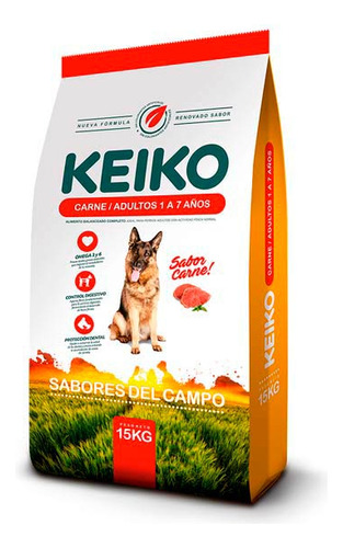 Alimento Animales  Sabor Carne 15 Kg Keiko Alimentos P/masc