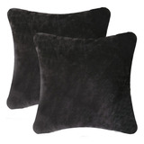 Set 2 Cojines Decorativos Tela Velvet 45 X 45 / Negro