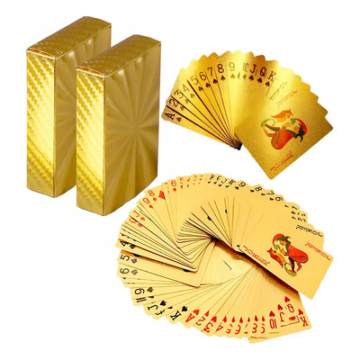 2 Pzs Cartas Impermeable Poker Casino Naipes Chapa De Oro Reverso Dorado | MercadoLibre