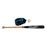 Kit Beisbol Adulto Manopla Zurda Pelota Y Bat Palomares Fpx