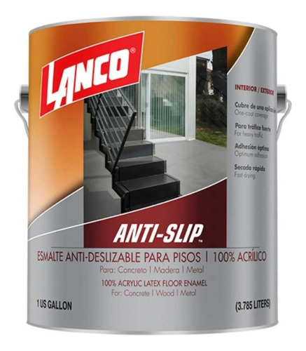 Lanco Anti Slip Esmalte Antideslizante Para Pisos 1gl Gris