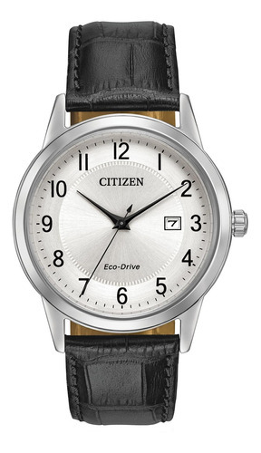 Reloj Citizen Aw123107a Para Hombre Analogico Ecodrive Color De La Malla Negro Color Del Bisel Plateado Color Del Fondo Plateado