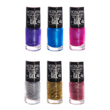 Heburn Kit X6 Esmaltes Gel Para Uñas Manicuría Sin Cabina