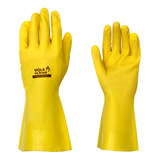Luva Impermeavel Limpeza Domestica Resistente Amarela 30cm