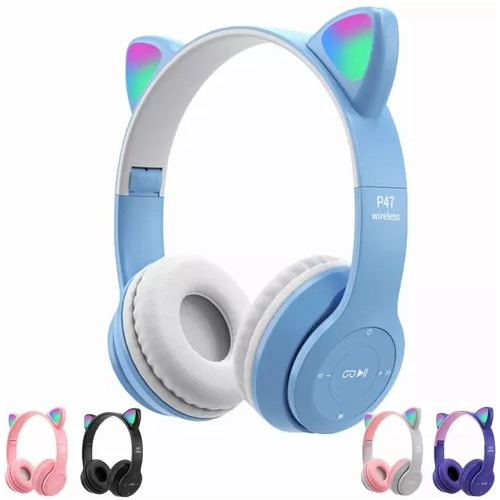 Mayoreo - Auriculares Bluetooth Luminoso Gato Diadema Niños