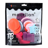 Kit Com 18 Esponjas Para Maquiagem Ep14 - Macrilan