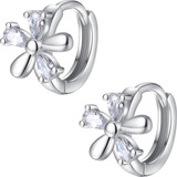 Aros Plata 925 Pendientes Mujer Colgante Regalo Flor Argolla