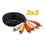 Cable Rca 3x3 Plug Macho / Macho De 1.8 Mts. Audio Y Video