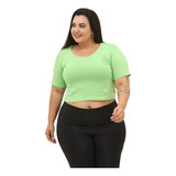 Cropped Tshirt  Cavada Feminino Plus Size Blusinha Gringa