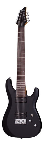 Guitarra Eléctrica Schecter Deluxe C-8 De Tilo Satin Black Satin Con Diapasón De Palo De Rosa