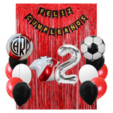 Combo Cumpleaños Globos Tematica Deco River Plate Futbol