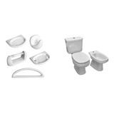 Combo Baño Roca Capea Italiana 4 Piezas + Set Accesorios Dux