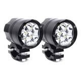 Par Faros Auxiliares Moto Exploradoras 6 Leds Sin Estrobo