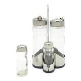 Set X4 Salero Pimentero Aceitero Vinagrero Con Base Oferta