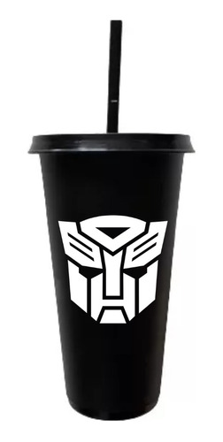 Vaso Con Popote 20 Pzas  Personalizados 16oz Transformers