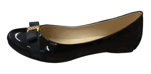 Zapato Para Dama Balerina 260 Charol Negro Marilyn Shoes