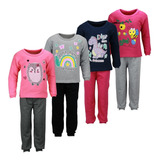 4 Conjunto Moletom Feminino Infantil Bebe Menina 1 A 8 Anos 