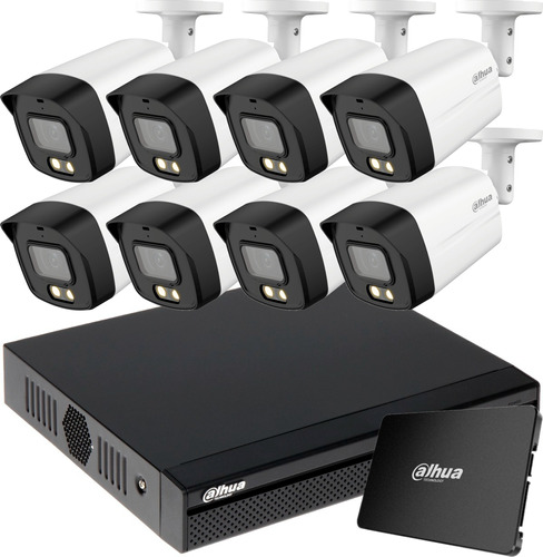 Kit 8 Camaras Seguridad Dahua Con Audio 1080p 2mp + 1tb