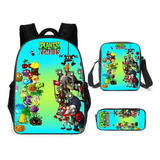 Conjunto De Mochila De 3 Peças - Plants Vs.