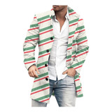 Abrigo Estampado De Lana M Para Hombre, Cuello Alto, Woolen