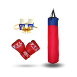 Combo Boxeo Niño Bolsa 0.70 + Guantes Niños Box + Vendas