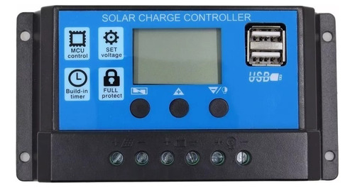 Controlador De Carga Solar 20a 12e24v Pwm C/ Lcd Usb Novo