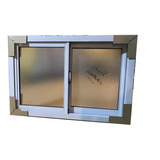 Ventana Aluminio 80x40 Aluminio Blanco Con Vidrio Fantasía 