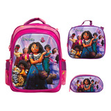 Kit Mochila Infantil Menina Encanto Mirabel 3d Costas Rosa