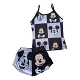 Pijama De Micky Mouse Juvenil Short Y Blusa -unitalla