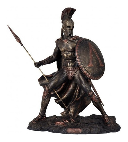 Estatua Leonidas Guerreiro Espartano 32cm Resina