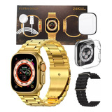  Smartwatch Inteligente Ultra Gold 24k 49mm Series Brindes