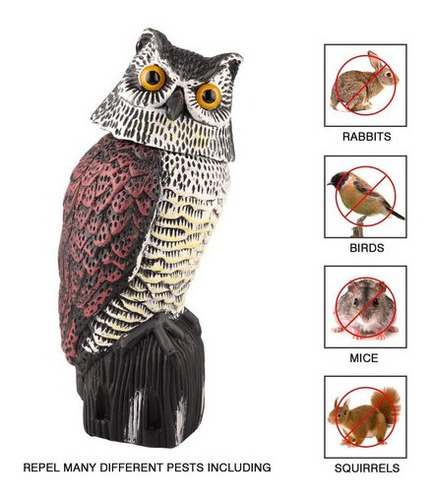 Hedoc Señuelo De Cabeza Giratoria, Búhos De Espantapájaros