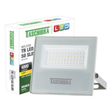 Refletor Taschibra Led Tr Slim 50w 3000k Branco Bivolt