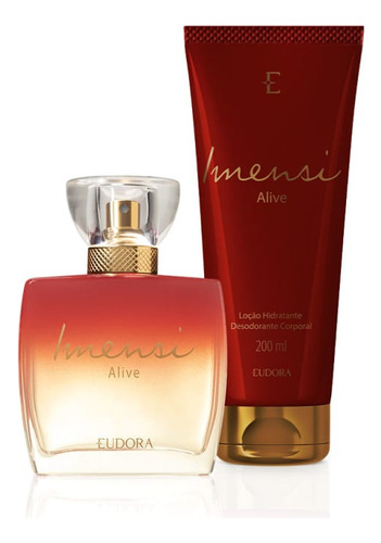 Kit Eudora Imensi Alive Perfume 100ml + Loção Hidratante Desodorante Corporal 200ml Presente Mulher Lançamento Dia Das Mães