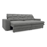 Sofa 3 Lugares Retrátil E Reclinável Pegasus 2,00m Cor Grafite