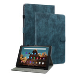 Funda De Piel Con Tapa Azul Para Amazon Fire Hd 10 2023