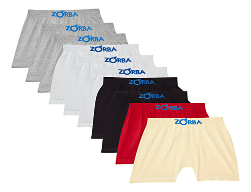 Kit 10 Cuecas Boxer Seamless Infantil Algodão Zorba 