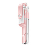 Trípode Plegable 1/4 Tornillo Selfie Stick Rosa Blanco